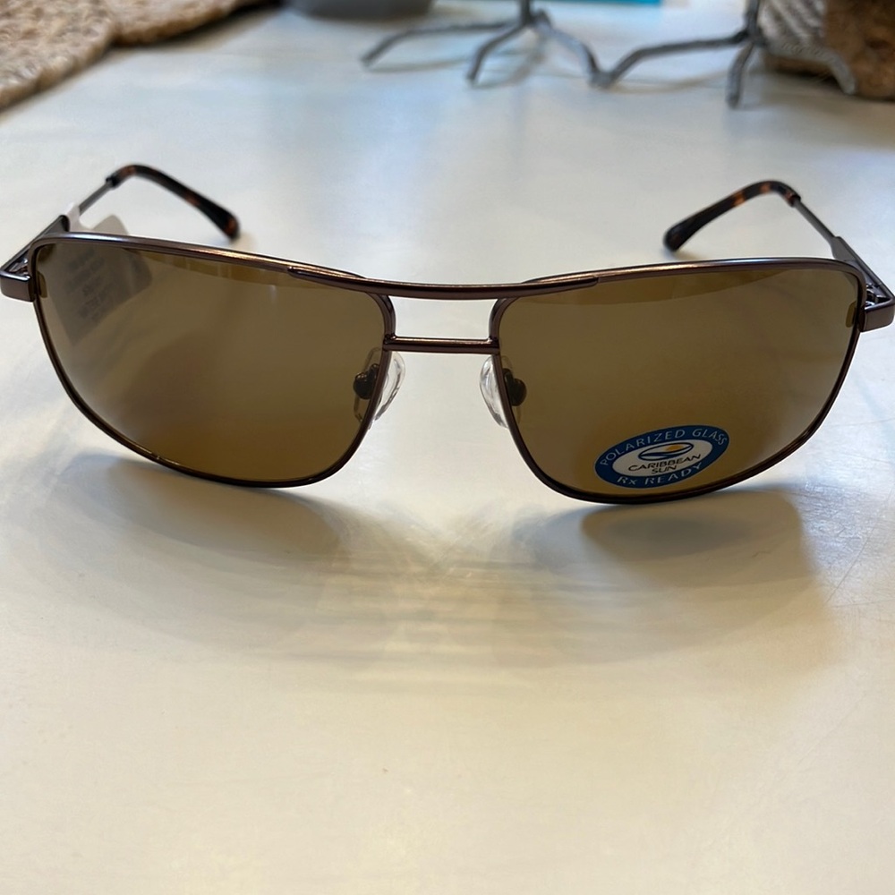 CARIBBEAN SUN SM-BAHIA MATTE BROWN 62-15-125 BRONZE POLARIZED SUNGLASSES NEW $68